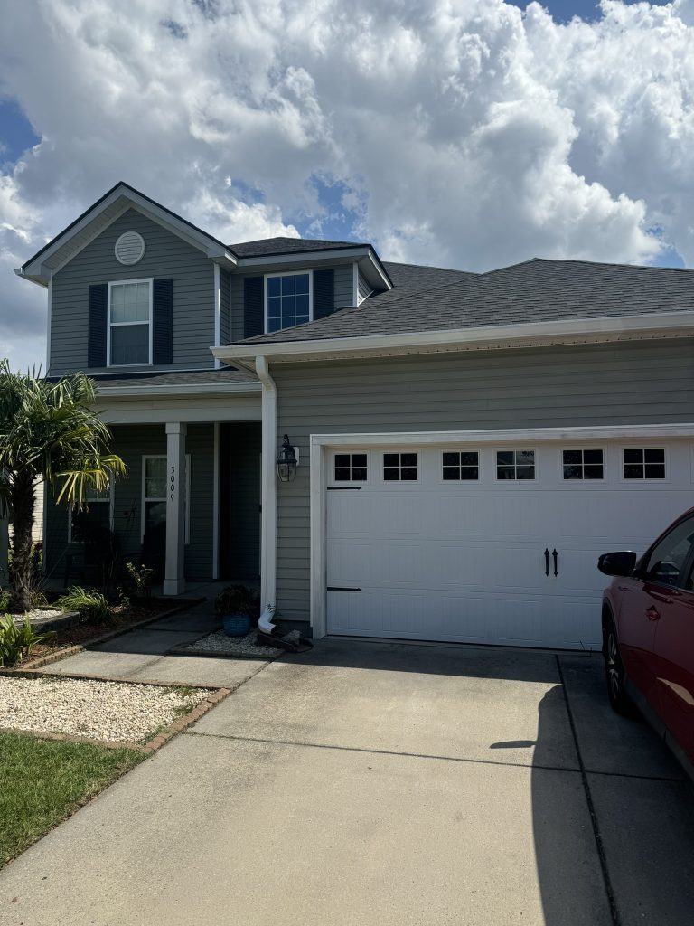 Close-up view of a newly installed architectural shingle roof in Charleston, SC