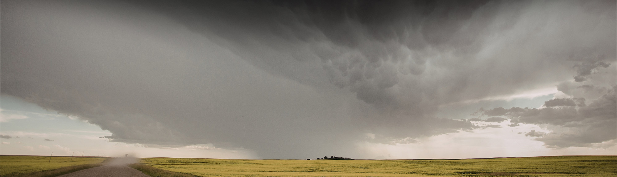 Severe storm clouds over open plains near Oklahoma City, OK